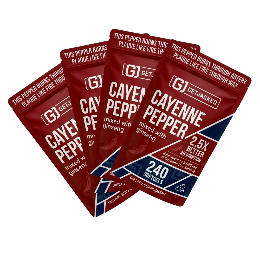 Support Vascular Function with GetJacked Cayenne Softgels Buy 2 Get 2 Free