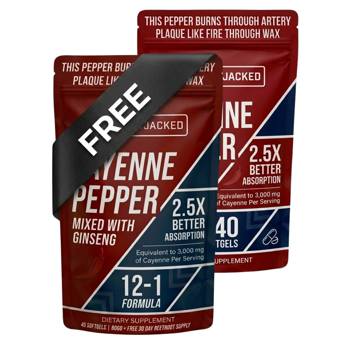 GetJacked Cayenne Softgels + FREE Beetroot Capsules*