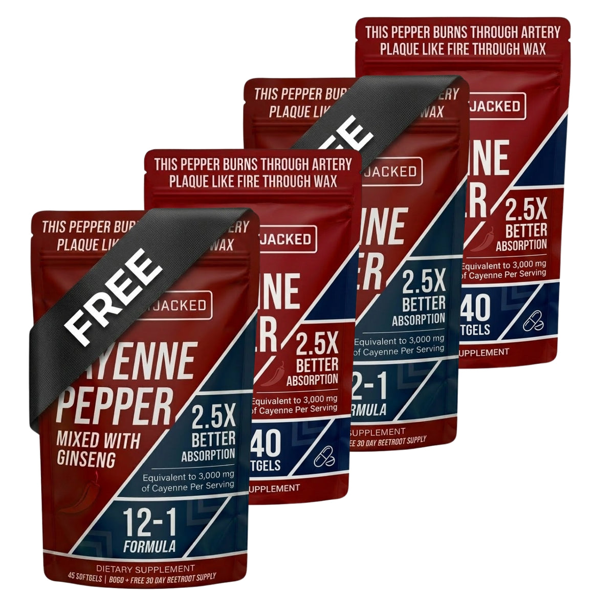 GetJacked Cayenne Softgels + FREE Beetroot Capsules*