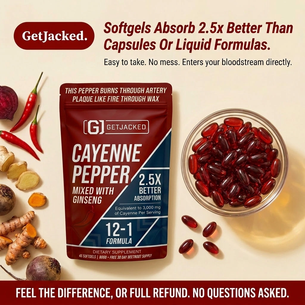 GetJacked Cayenne Softgels + FREE Beetroot Capsules*