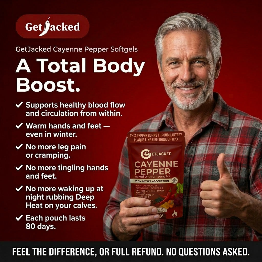 Unterstützen Sie die Gefäßfunktion mit GetJacked Cayenne Softgels